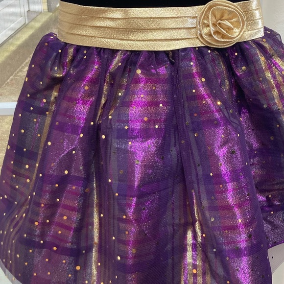 BONNIE JEAN PURPLE GOLD DRESS SZ 2T - Picture 4 of 9